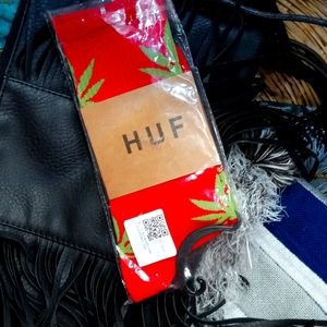 HUF Plantlife Red and Green Unisex Crew Socks